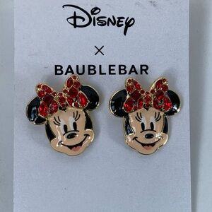 Baublebar Minnie Mouse Red Rhinestone Jewel Bow Earrings